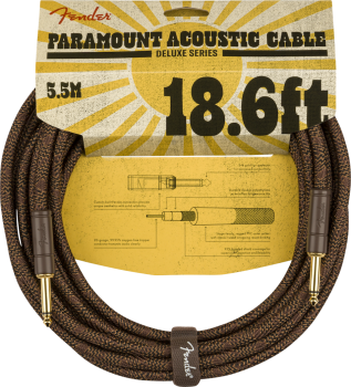 Fender Paramount 18.6' Acoustic Instrument Cable, Brown 5,5 Metri