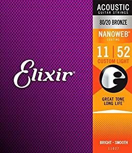Elixir 11027 Nanoweb Custom Light Acoustic 011-52
