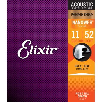 ELIXIR 16027 Nanoweb Custom Light Acoustic Phosphor Bronze 11- 52