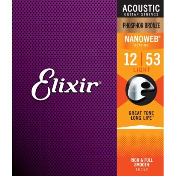 Elixir 16052 Acoustic Phosphor Bronze Nanoweb 012-053