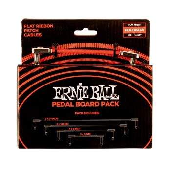 ERNIE BALL - 6404 FLAT RIBBON PATCH CABLES RED MULTI-PACK