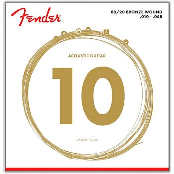 FENDER 70XL 80/20 Bronze Acoustic Strings, Ball End .010-.048 