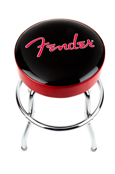 Fender Sgabello Red Sparkle Logo Barstool, Black/Red Sparkle, 24"