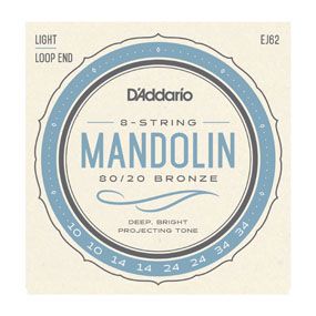 D'ADDARIO EJ62 80/20 Bronze Mandolin Strings, Light, 10-34