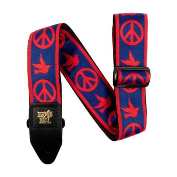 ERNIE BALL - 4698 TRACOLLA RED AND BLUE PEACE LOVE DOVE JACQUARD