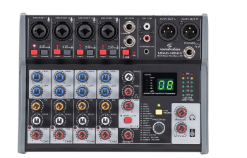 SOUNDSATION MIOMIX 404FX Mixer Audio Professionale 8-Canali con Multi-Effetto Digitale a 24-bit