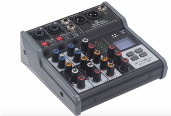 SOUNDSATION MIOMIX 202M Mixer Professionale 4-Canali con Media Player, BT & Effetto Eco Digitale